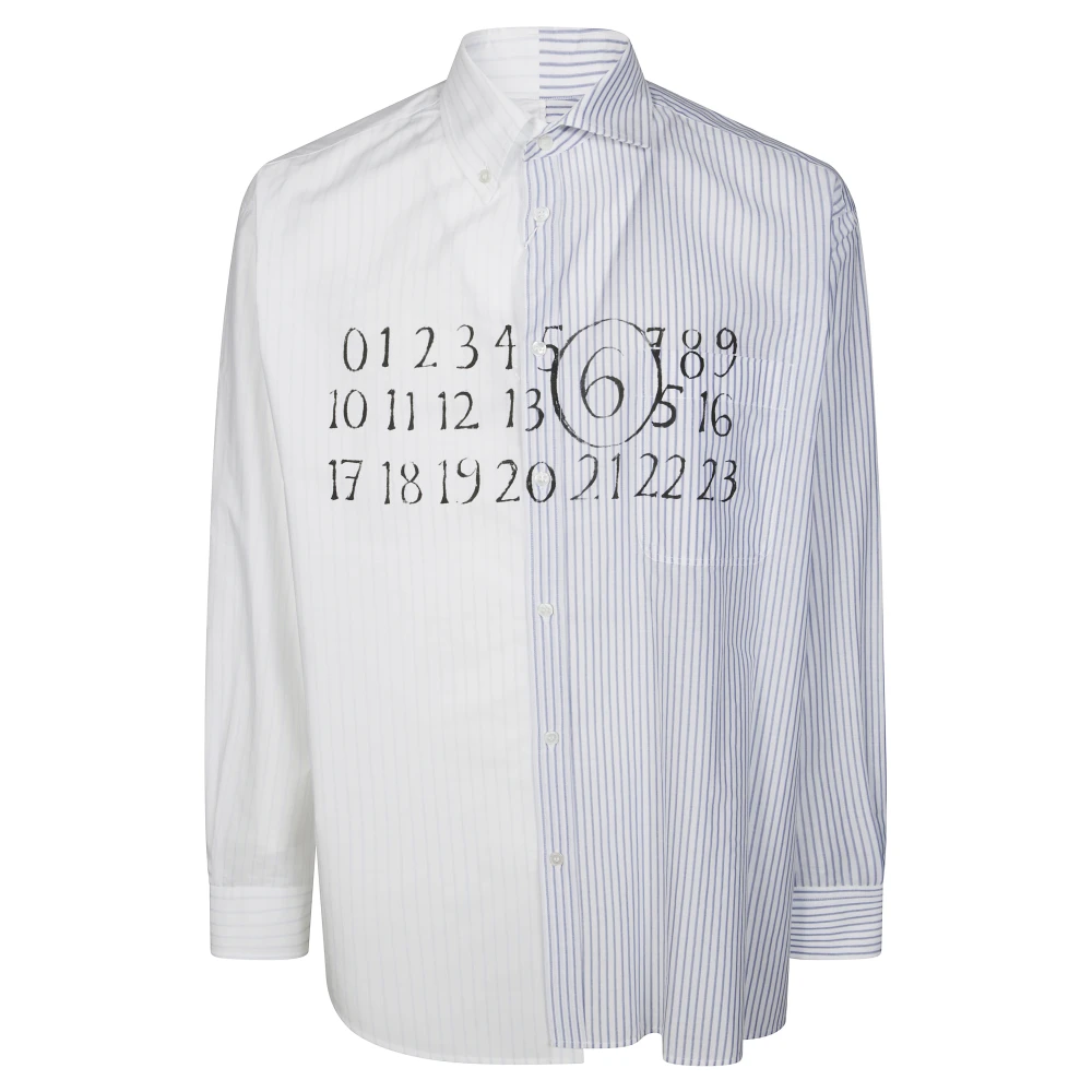 MM6 Maison Margiela Asymmetrisch Logo Shirt White Heren