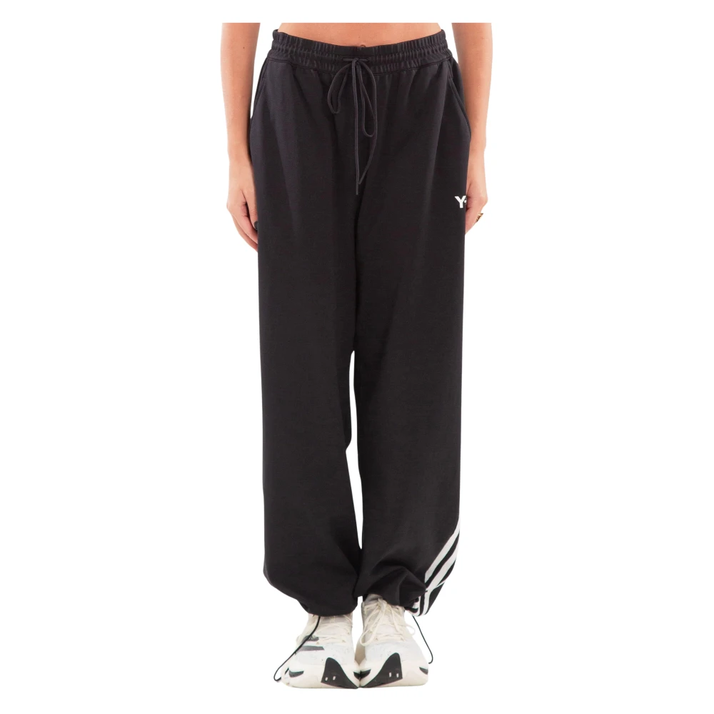 Y-3 Zwarte Trackpants met 3 Strepen Black Dames