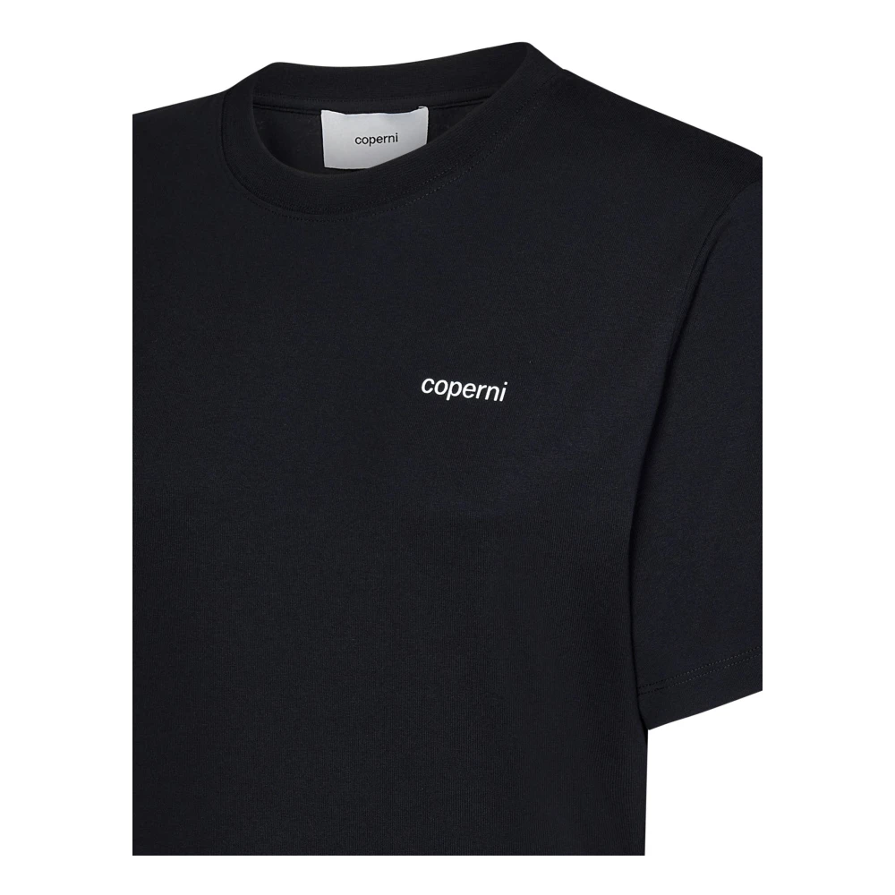 Coperni Zwarte Geribbelde Ronde Hals Losse Top Black Dames