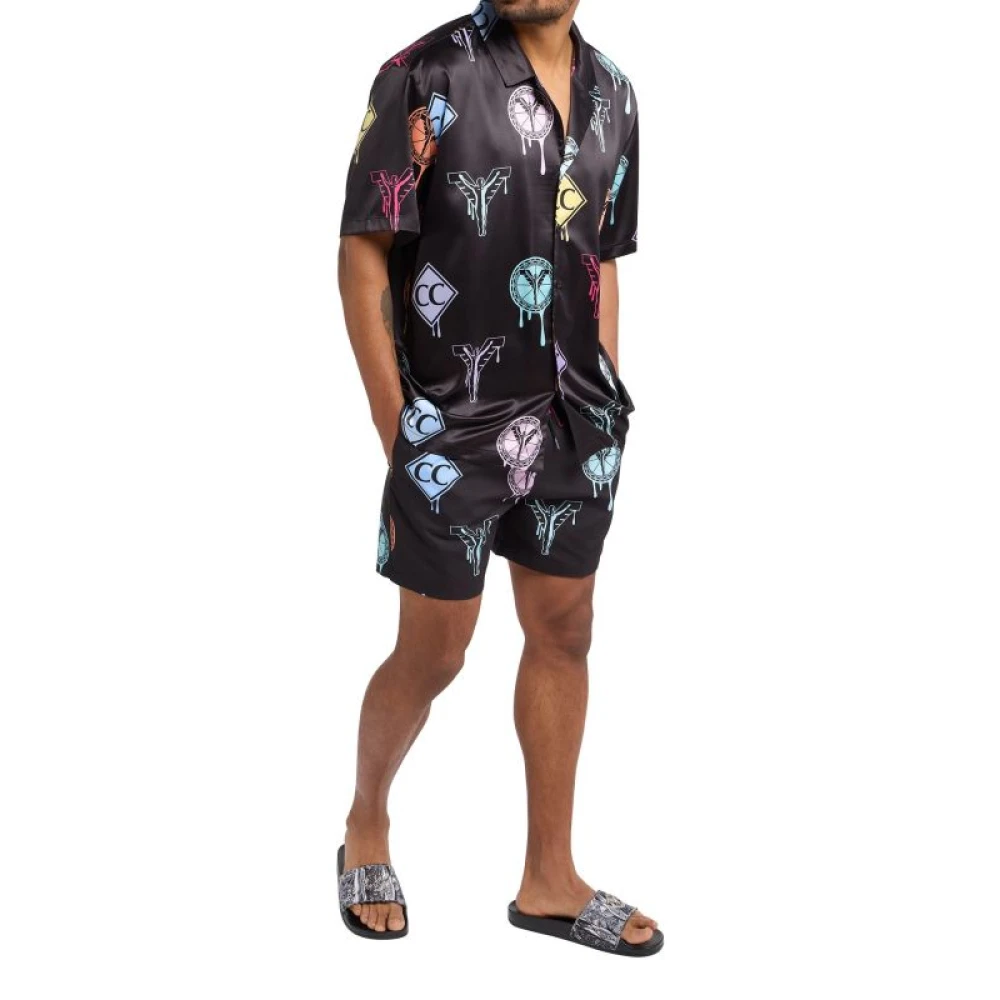 carlo colucci Logo Print Shirt voor Heren in Zwart Black Heren