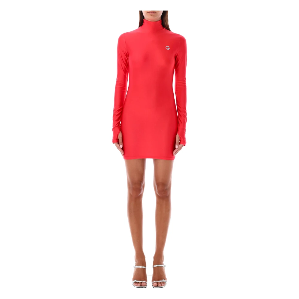 Coperni Rode High Neck Mini Jurk Aw24 Red Dames