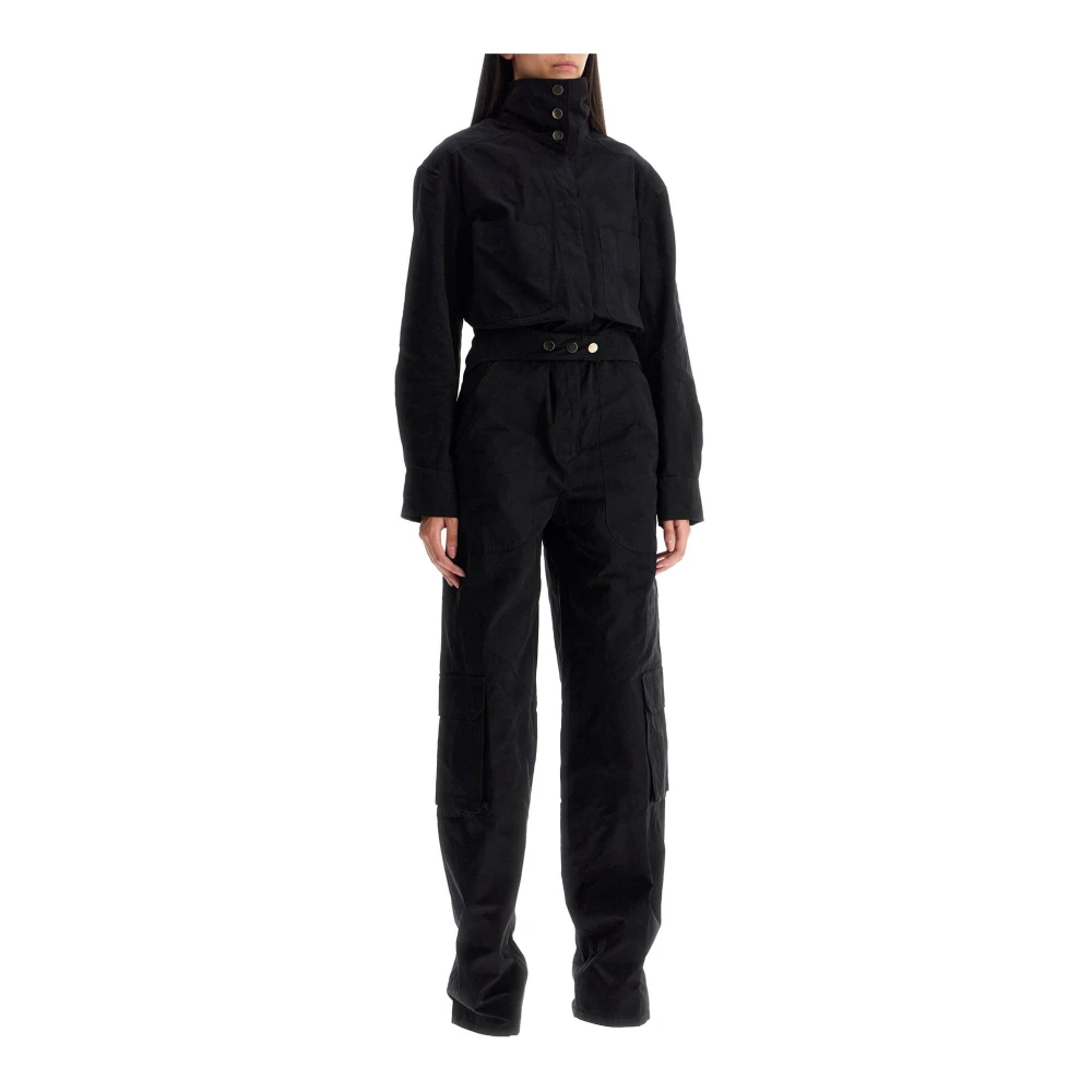 Andamane Aviator-geïnspireerde jumpsuit met acht zakken Black Dames