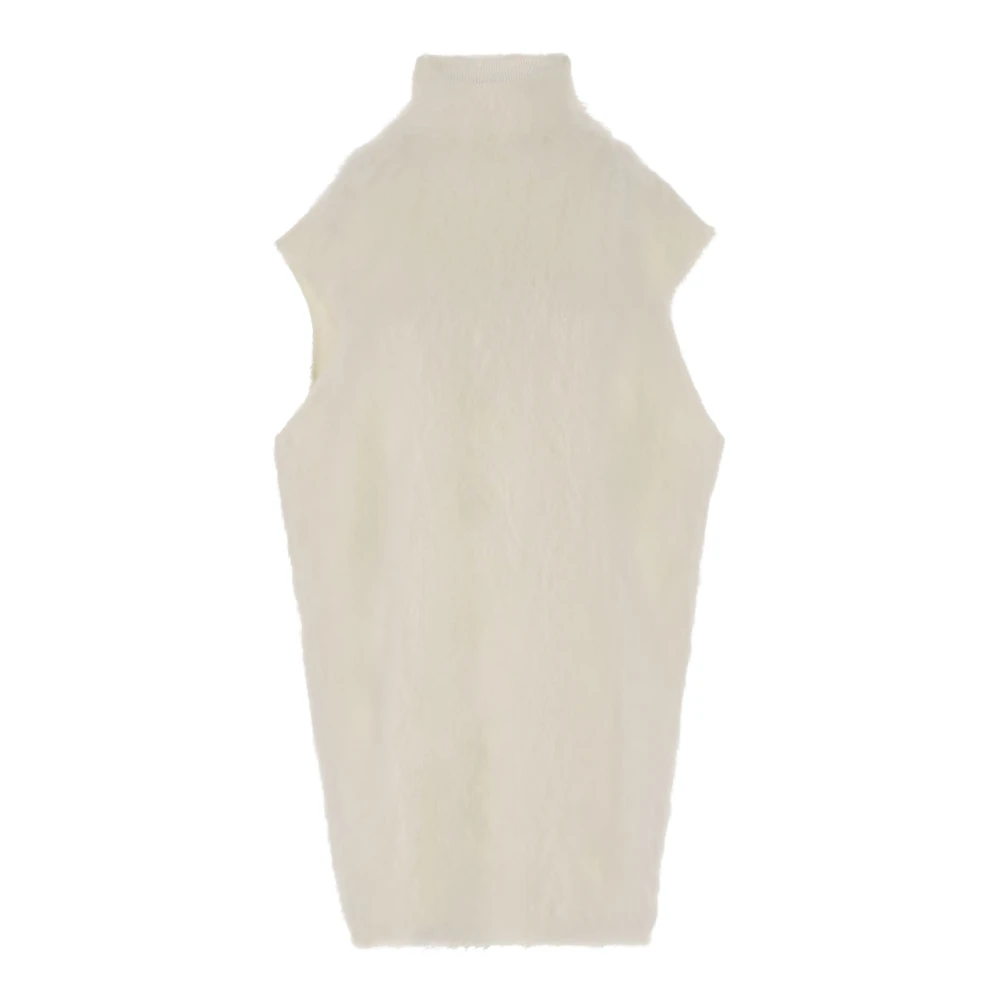 Marni Mohair Blend Mini Jurk Hoge Hals White Dames
