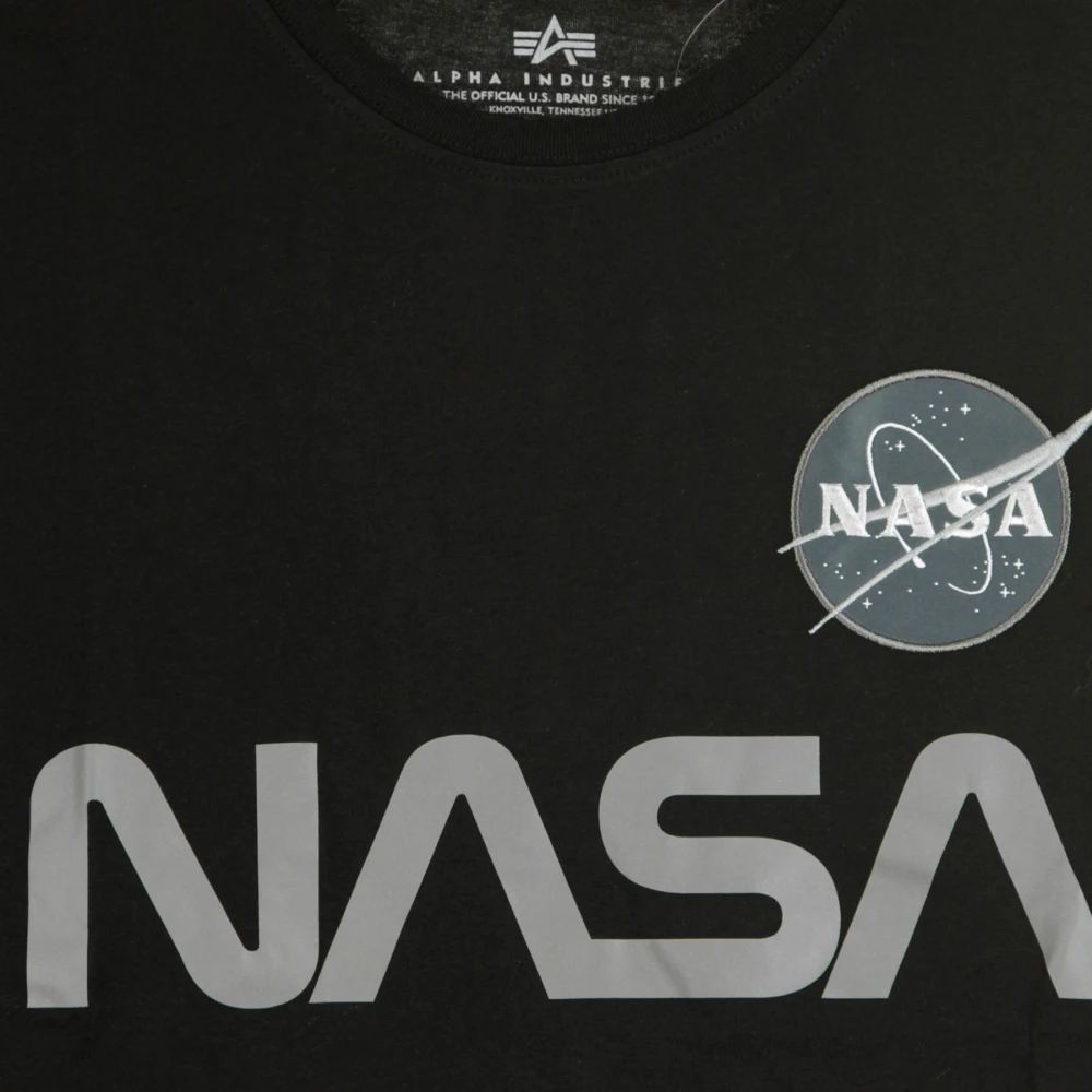 alpha industries Nasa Reflecterend T-Shirt Black Heren