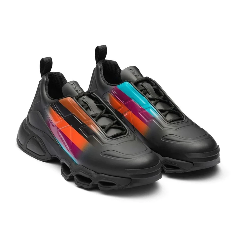 Prada Lage Sneakers met Blokkleurig Effect Black Heren