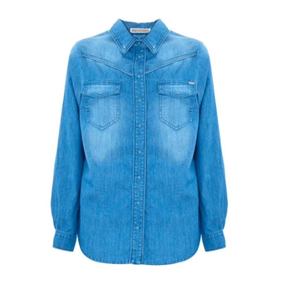 Kocca Blue Shirts, Female, S, Denim Shirt With Long Sleeves