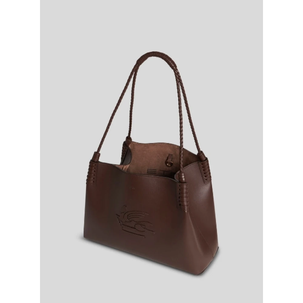 ETRO Bruine Leren Shoppingtas Libra Brown Dames