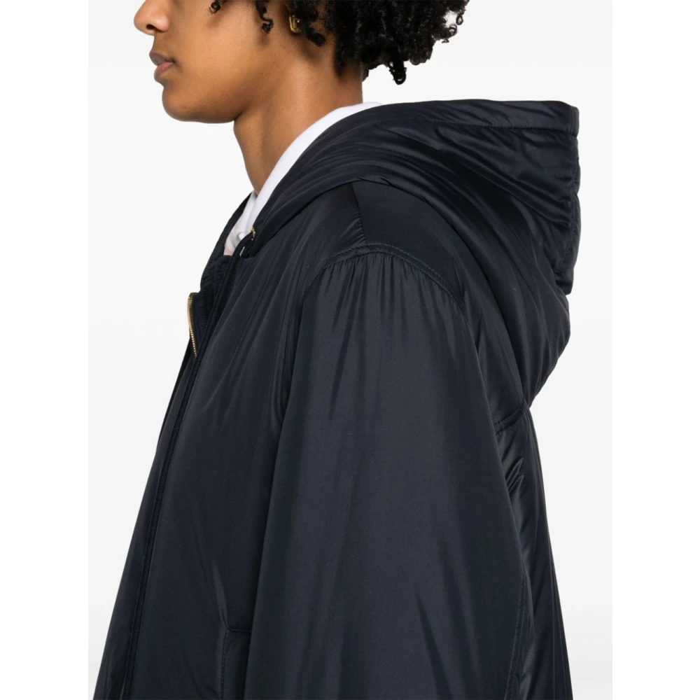 Thom Browne Blauwe Waterdichte Hoodie Blue Dames