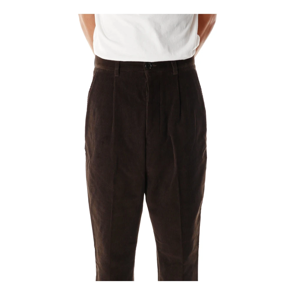 Ami Paris Oversized Corduroy Carrot Fit Broek Brown Heren