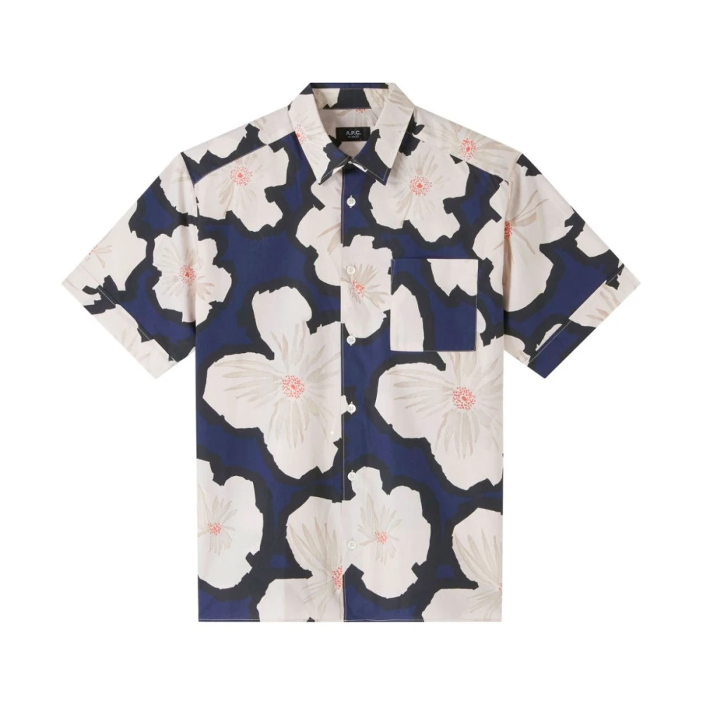 A.p.c. Bloemenshirt met marine details Multicolor Heren