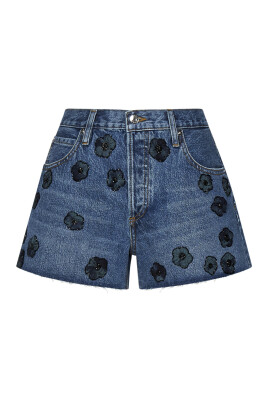 blue-floral-applique-denim-shorts