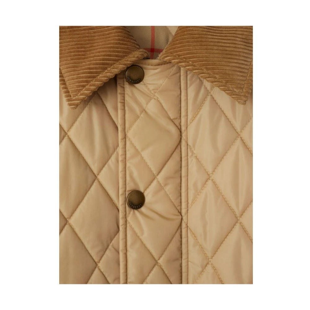 Burberry Beige Gewatteerde Buitenkleding Jas Beige Dames