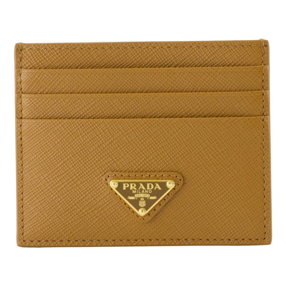 Prada Women's Brown Saffiano Leather Card Holder