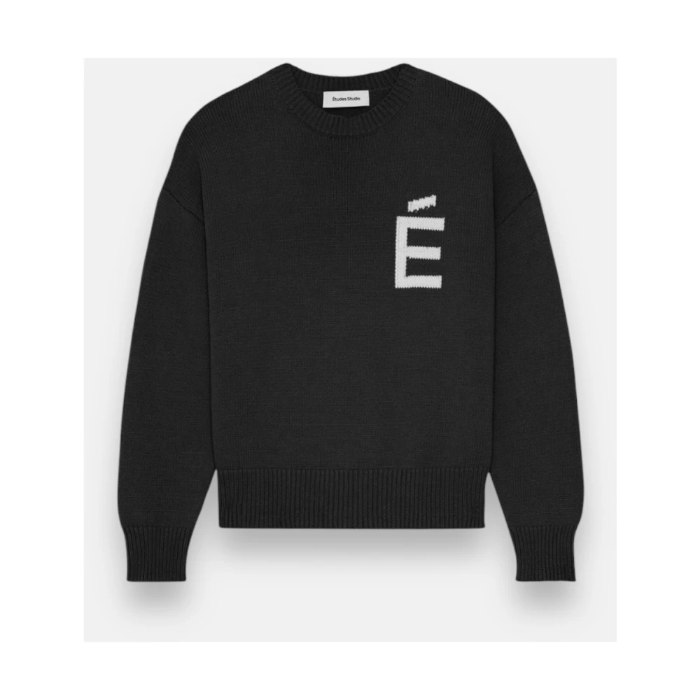 Études Ronde Hals Pullover Gebreid Black Heren