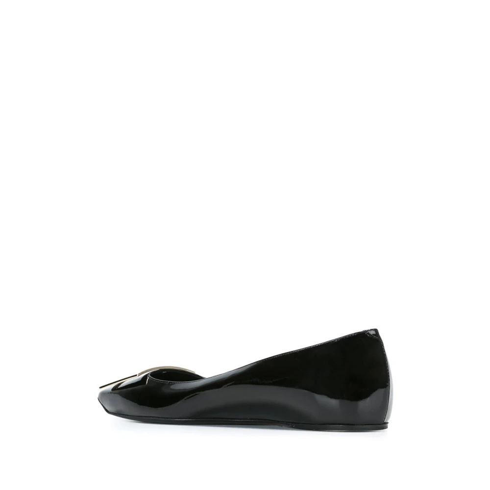 Roger Vivier Zwarte lakleren gesp ballerina's Black Dames