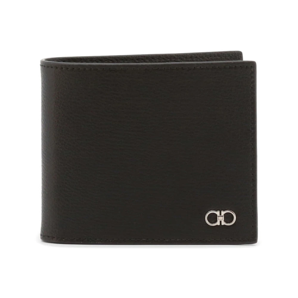 Ferragamo Men's Black Wallets & Cardholders, One Size, Leather Card Holder Wallet