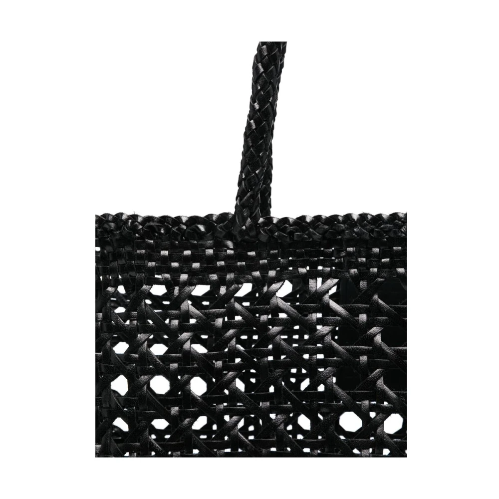 Dragon Diffusion Zwarte Leren Mand Weefsel Tote Tas Black Dames