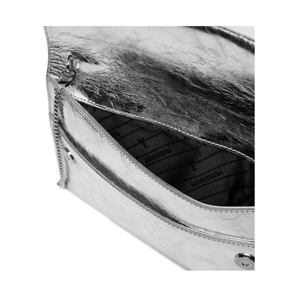 PATRIZIA PEPE Zilveren Schoudertas met Metalen Details Gray Dames