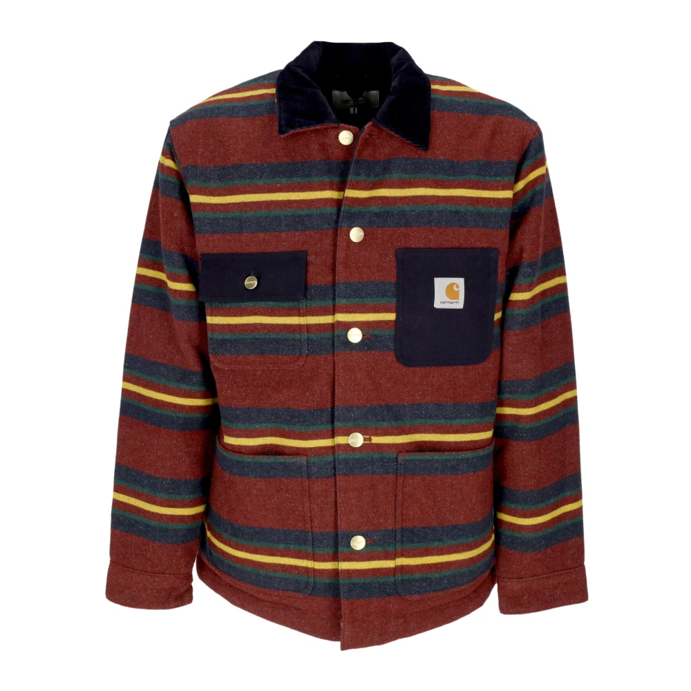 Carhartt WIP Gestreepte werkjas met fluwelen kraag Multicolor Heren