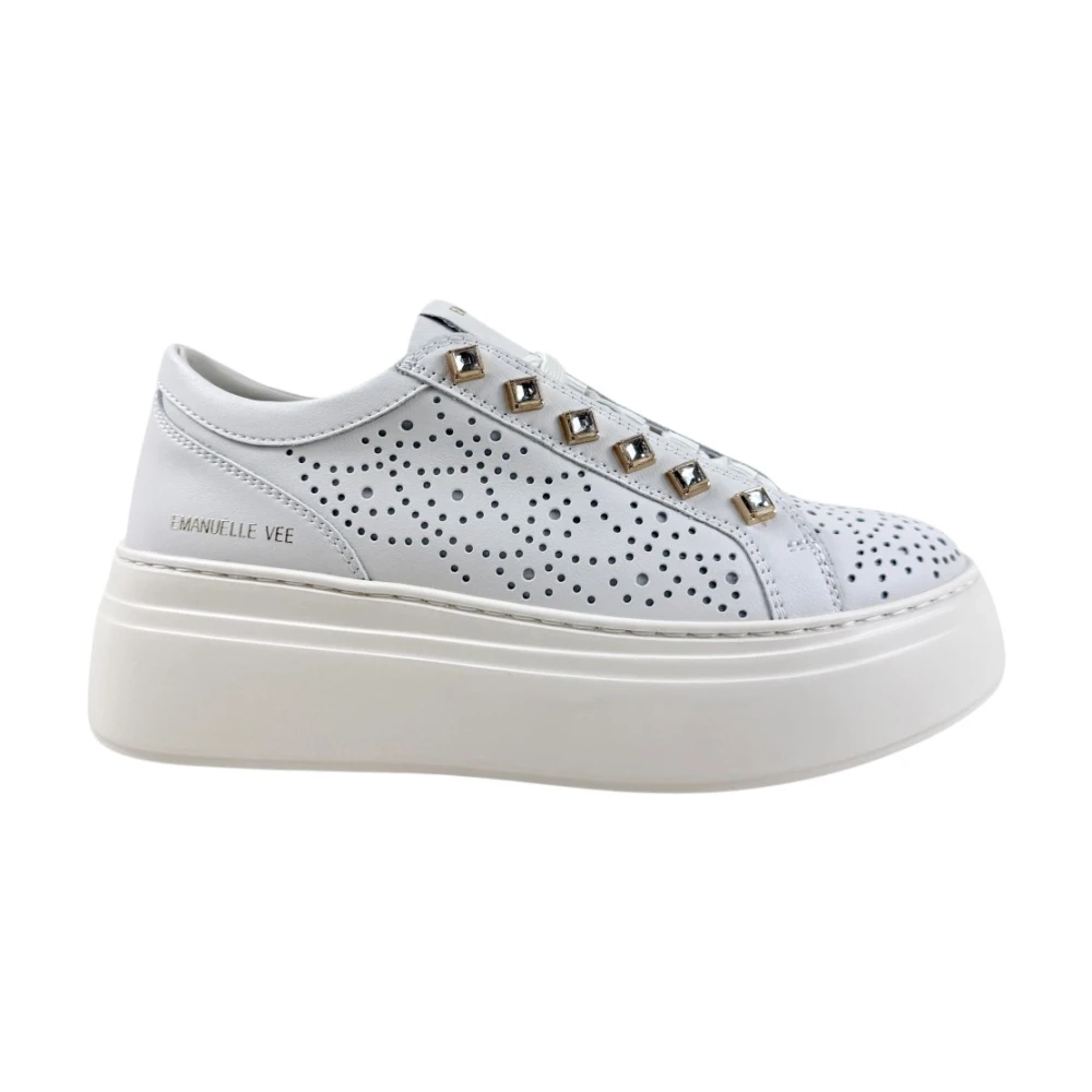 Emanuelle Vee Bice Sneaker Traforata Pelle Dames Schoenen Wit