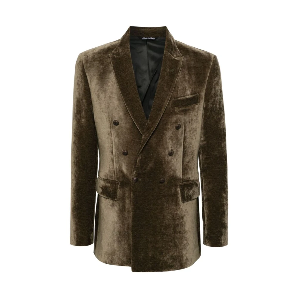 Reveres 1949 Groen Velours Dubbelbreasted Jas Green Heren