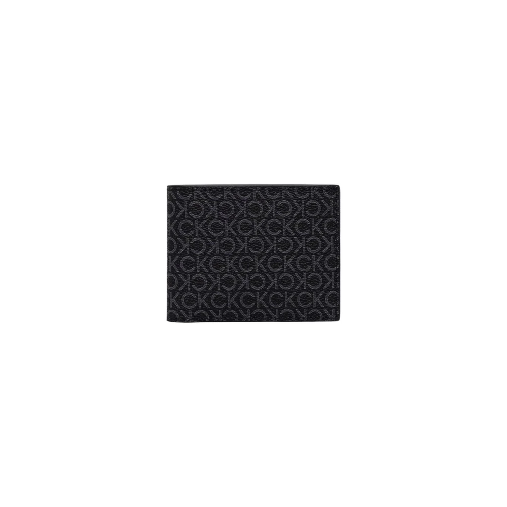 Calvin Klein Men's Black Monogram Bi-Fold Wallet - Wallets & Cardholders - One Size - Accessories