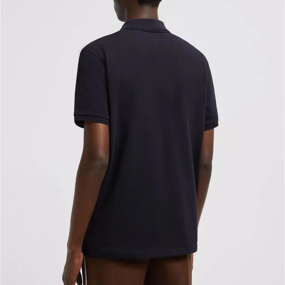 Moncler Logo Patch Polo Classic Donkerblauw Katoen Blue Heren