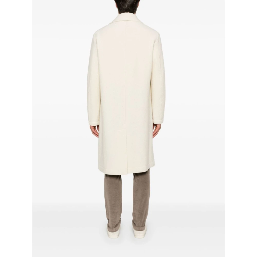 Harris Wharf London Beige Wol Double-Breasted Jas Beige Heren