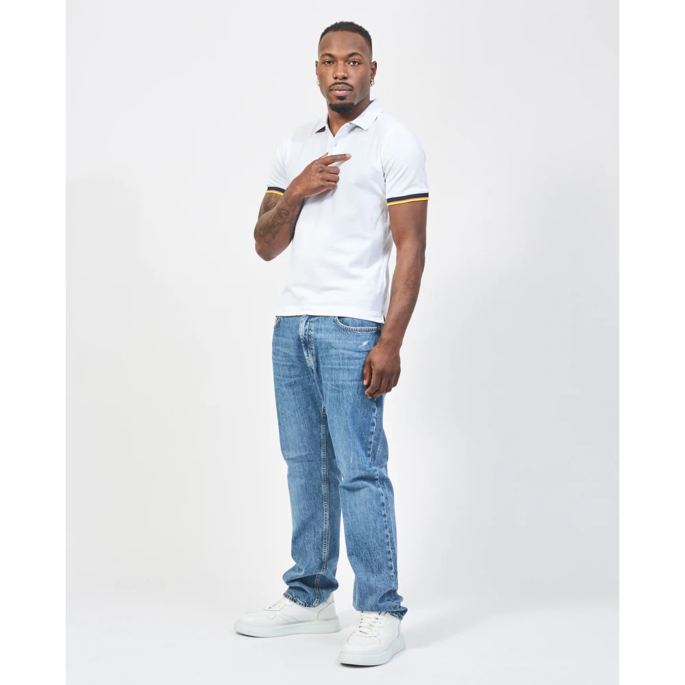 K-way Stretch Katoenen Poloshirt Wit White Heren