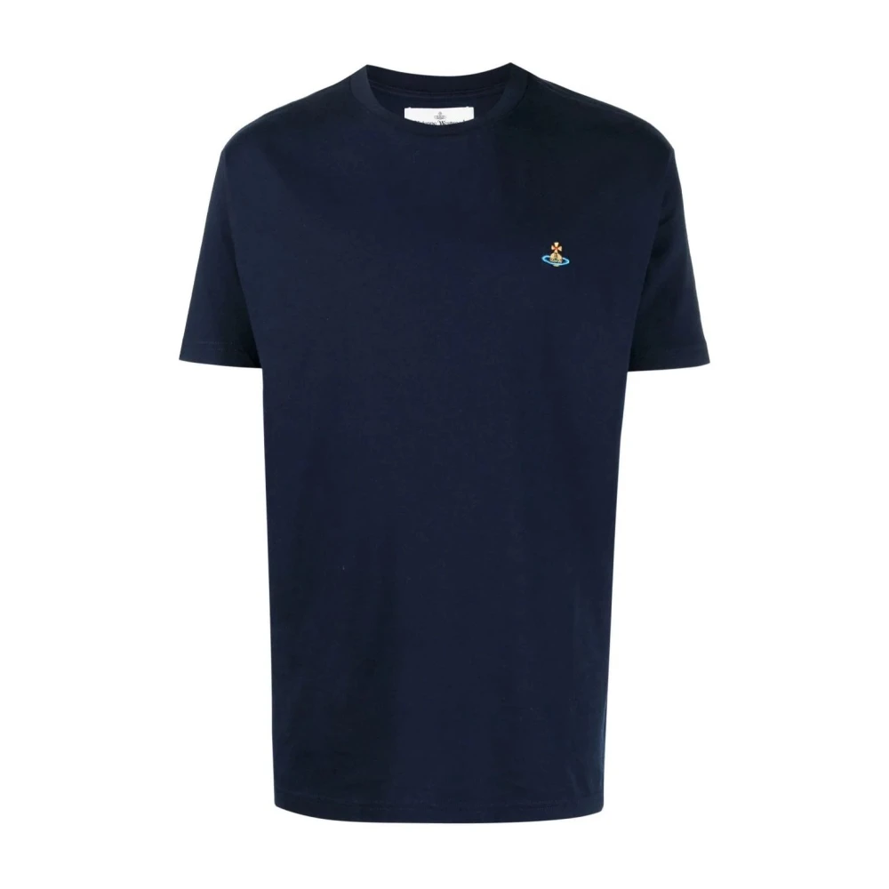 Vivienne Westwood Klassieke Katoenen Orb T-Shirt Navy Blue Heren