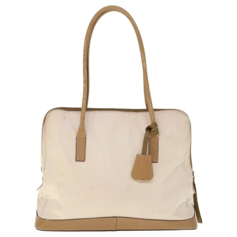 Prada Vintage Pre-owned Nylon prada-bags Beige Dames
