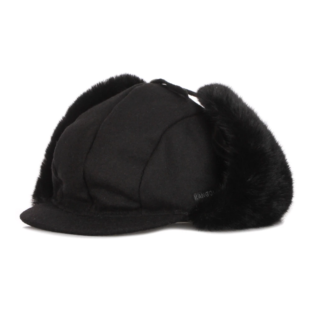Kangol Unisex Black Hats & Caps, S, Wool Aviator Ear Hat