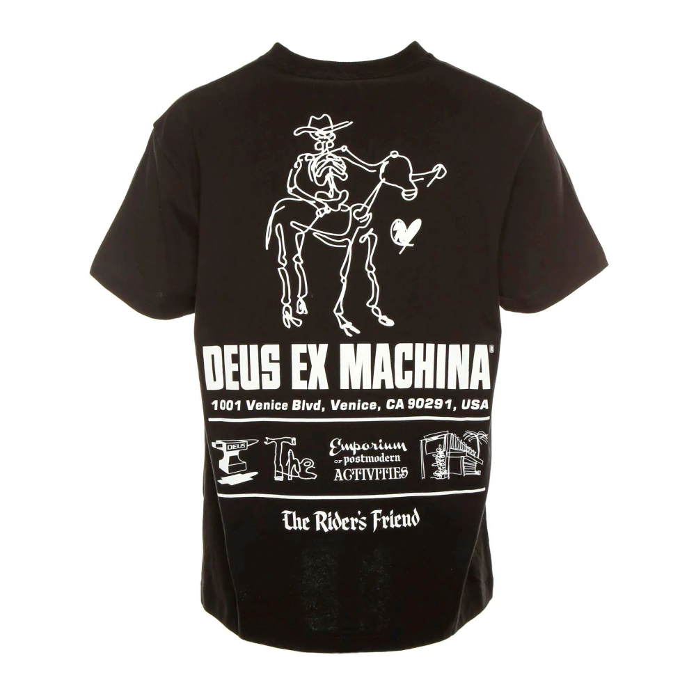 Deus Ex Machina Jersey T-shirt met Address Print Black Heren