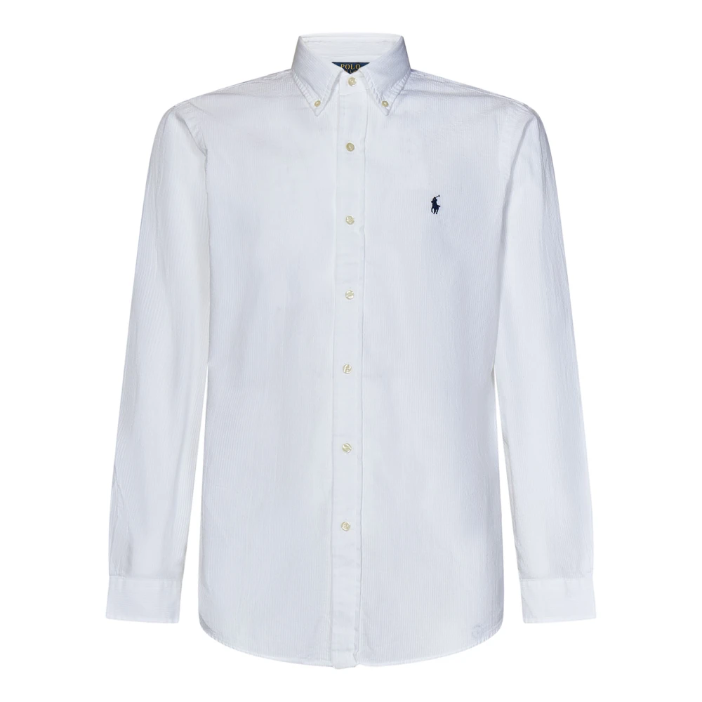 Polo Ralph Lauren Witte Overhemd met Blauw Pony Borduursel White Heren