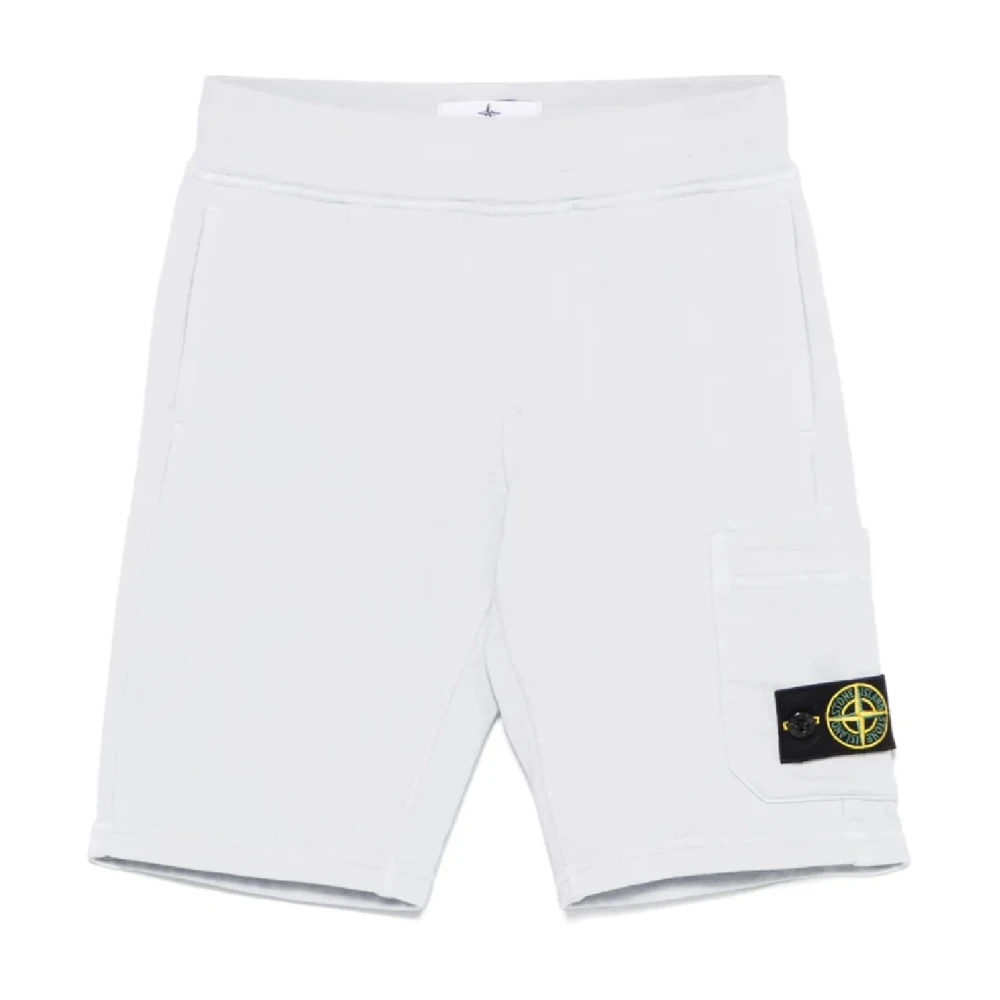 Stone Island Boys White Kids Bermuda Shorts