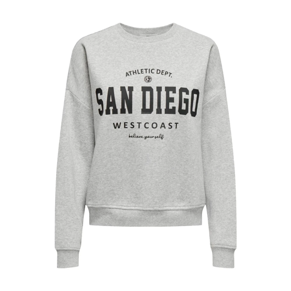 Only Life Crew Sweatshirt Lange Mouwen Gray Dames