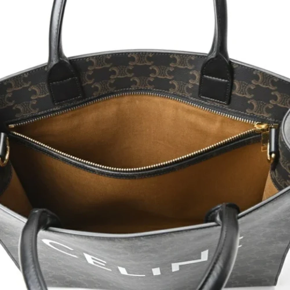 Celine Vintage Pre-owned Leather celine-bags Gray Dames