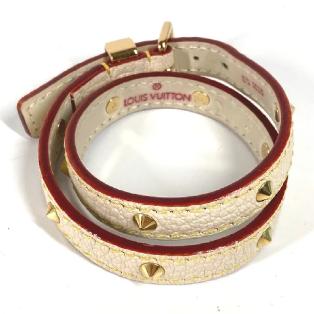 Louis Vuitton Vintage Pre-owned Leather belts Beige Dames