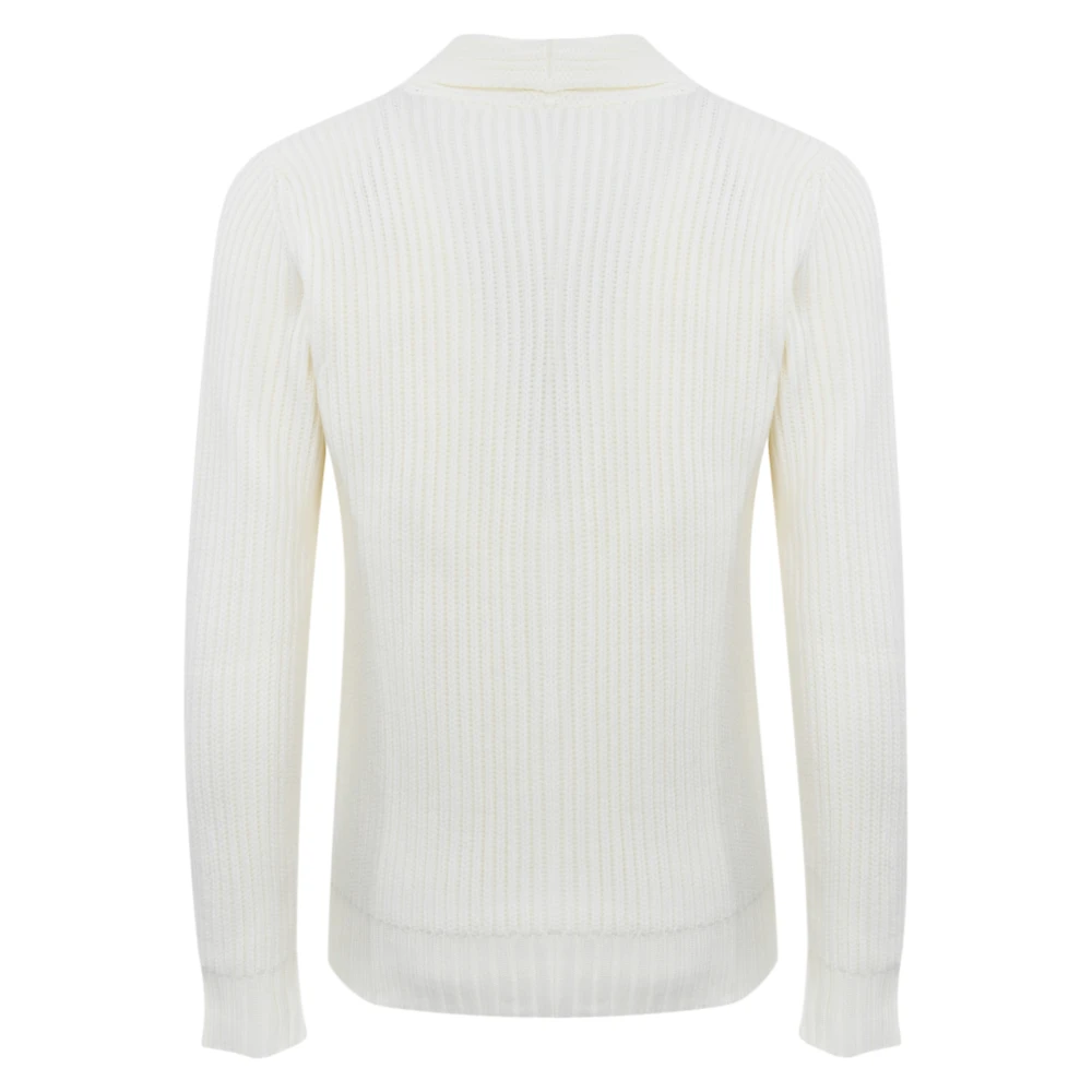 Eleventy Ivoor Wol Shawl Kraag Vest Beige Heren