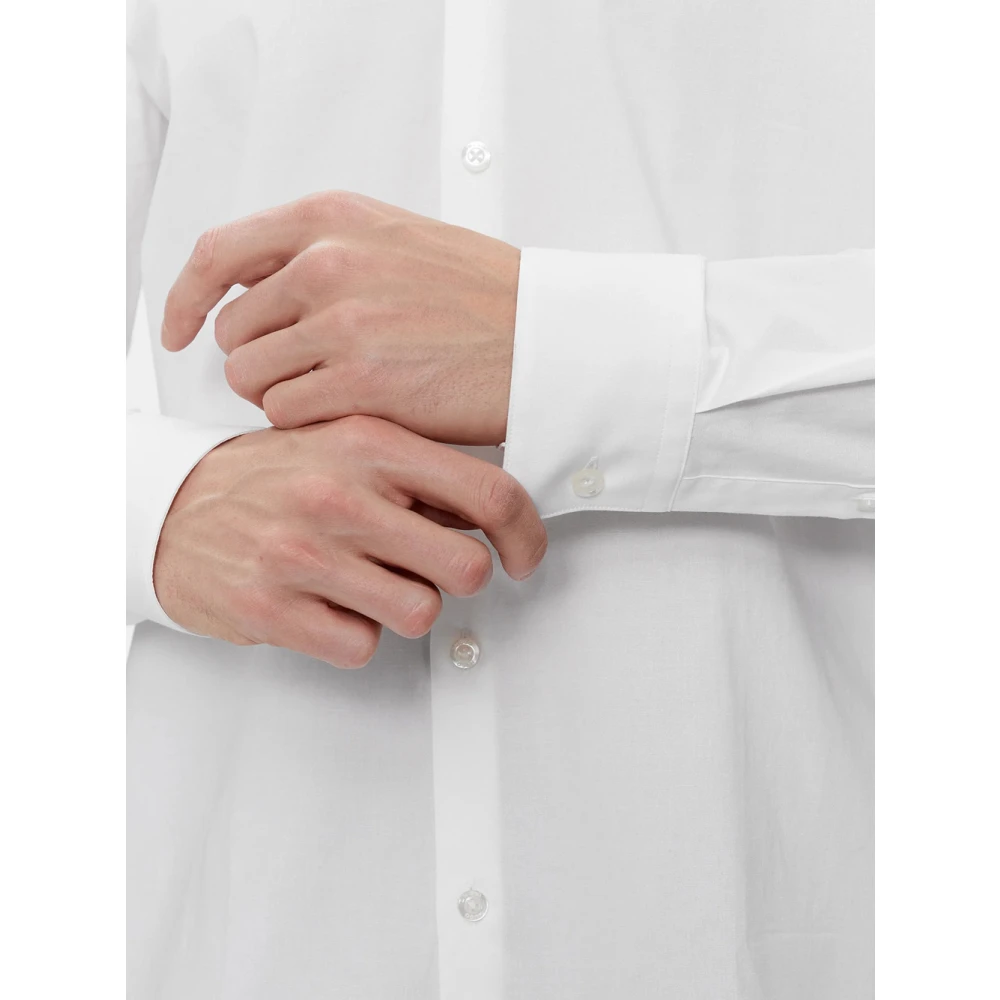 Hugo Boss Witte Katoenen Overhemd voor Mannen White Heren