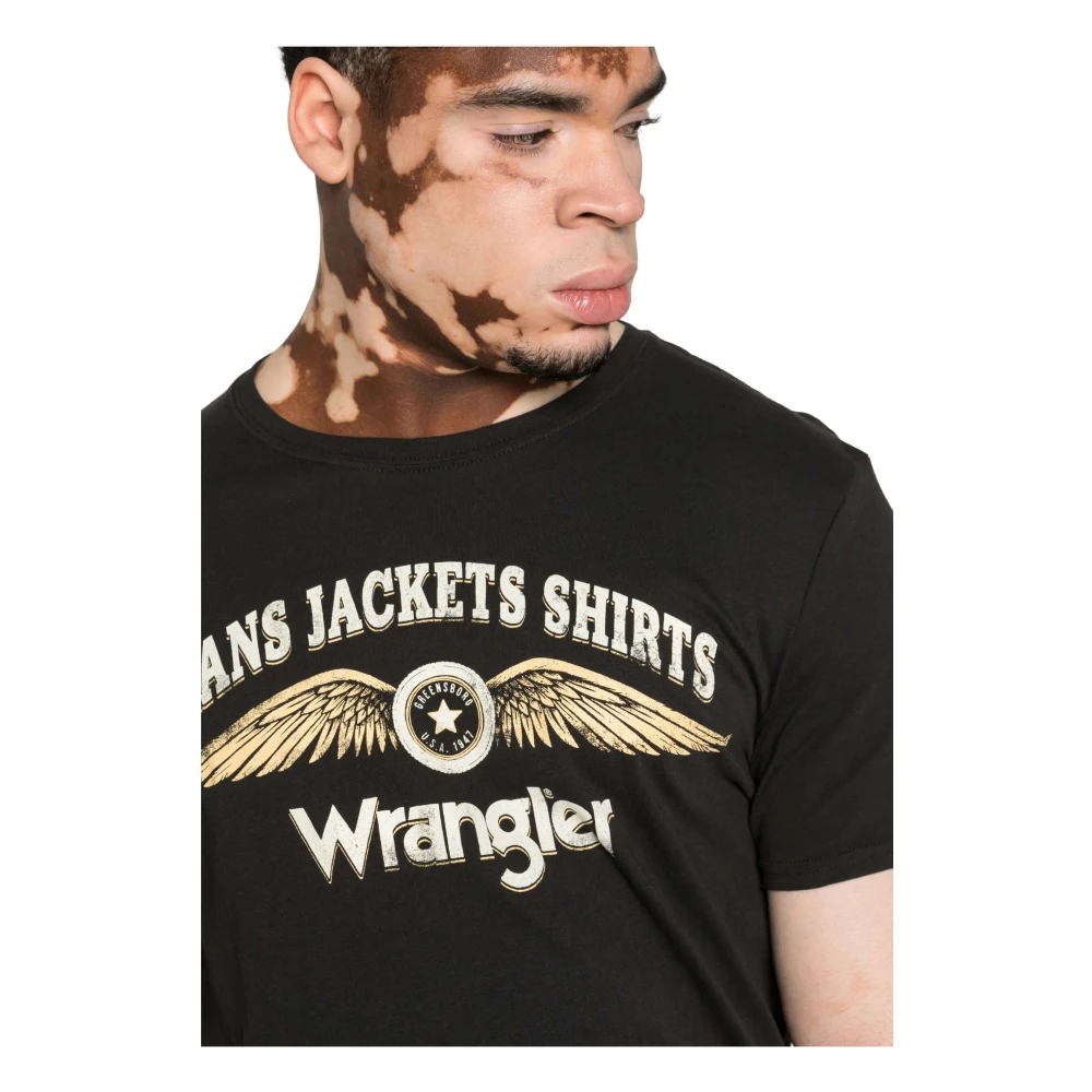 Wrangler T-shirt Black Heren