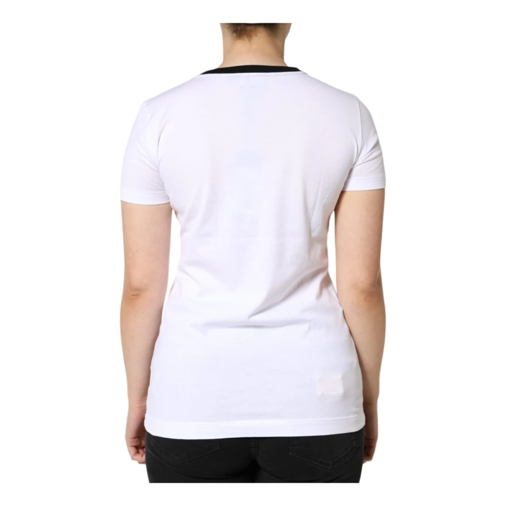 Dolce & Gabbana Eleganza Print Katoenen T-shirt Vrouwen White Dames