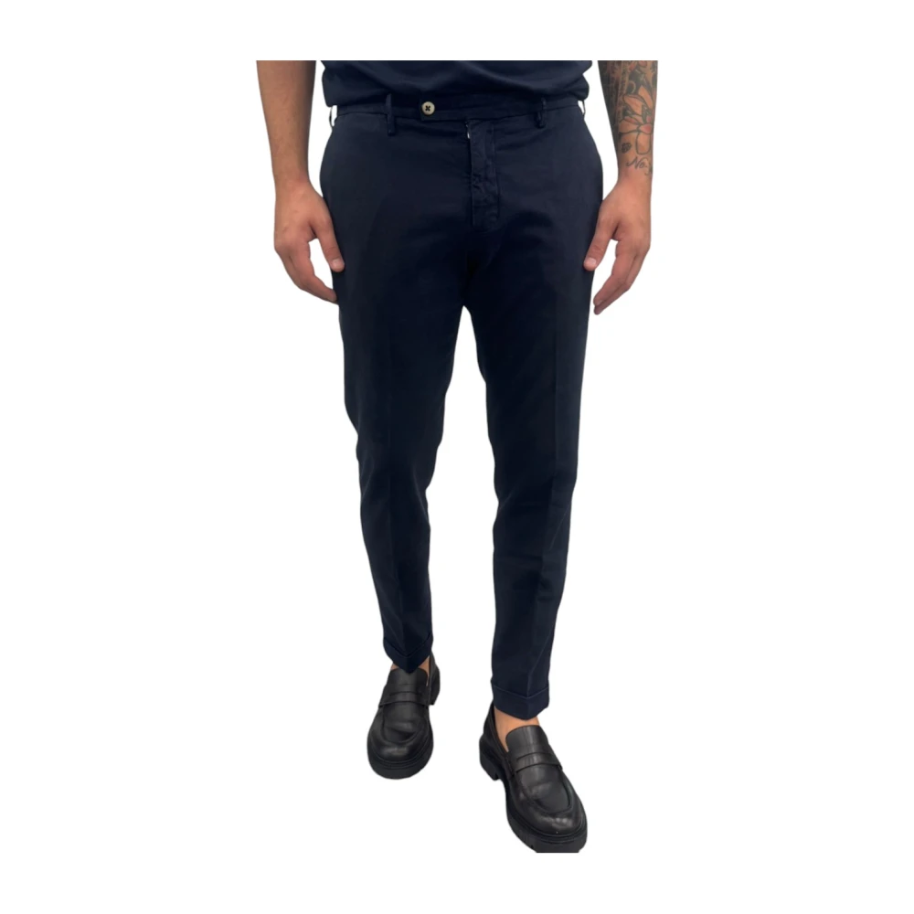 Michael Coal Katoenmix Slim Fit Broek Blue Heren