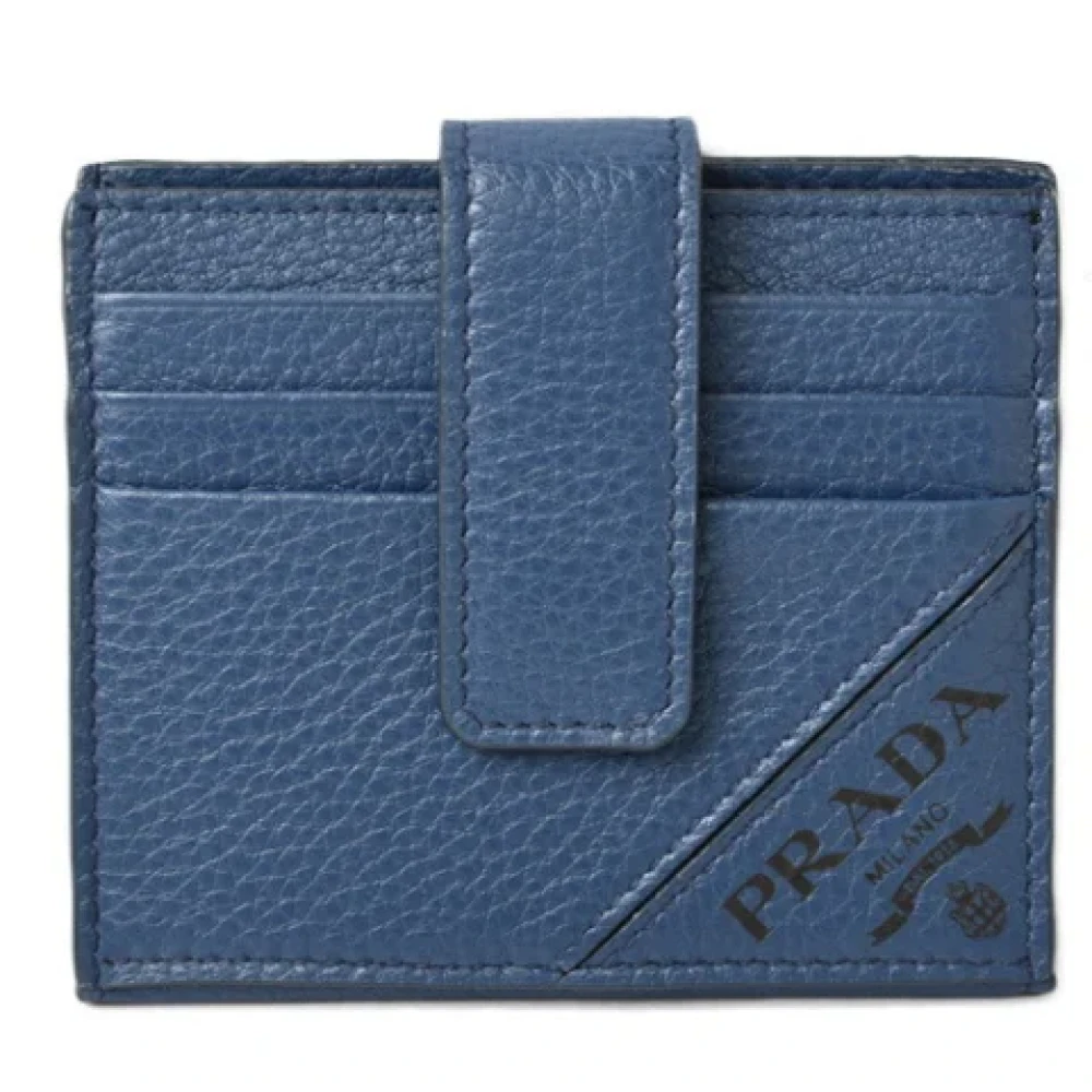 Prada Vintage Pre-owned Fabric wallets Blue Heren