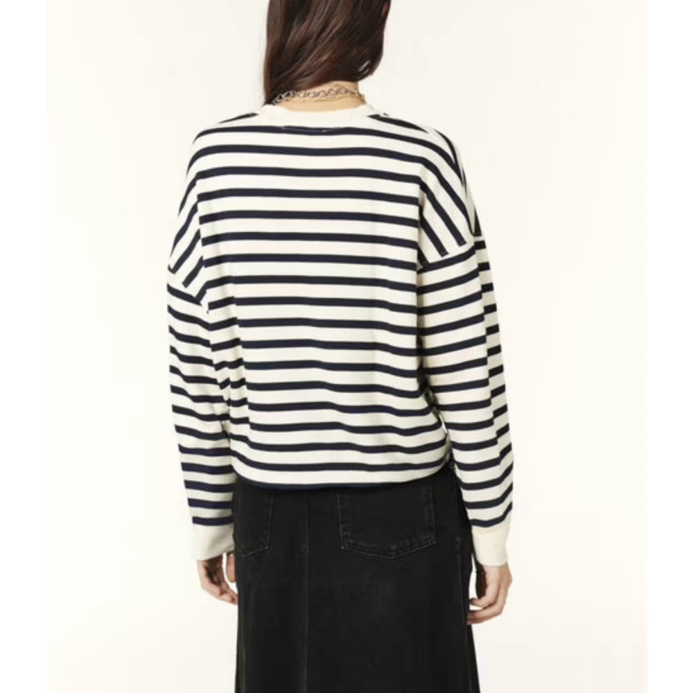 BA&SH Crop Sweatshirt American University Stijl Blue Dames