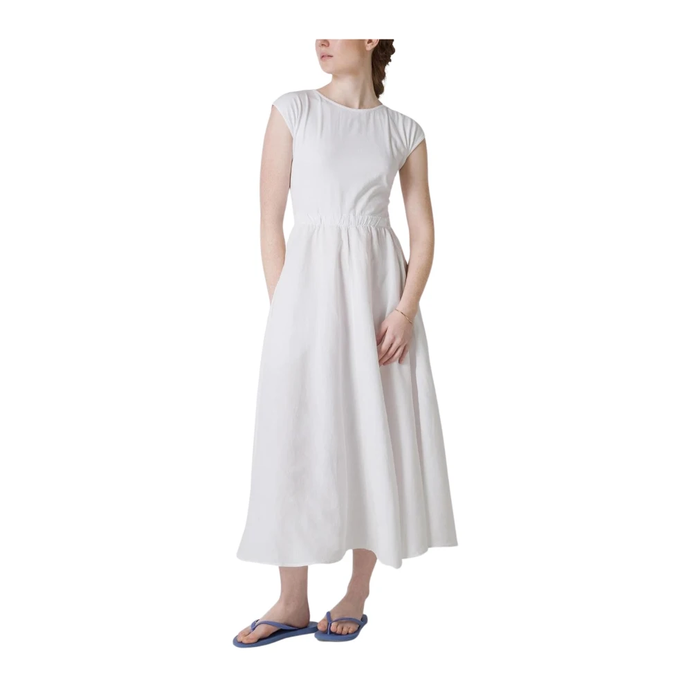 Deha White Midi Dresses, Female, Xs, Cotton And Linen Dress