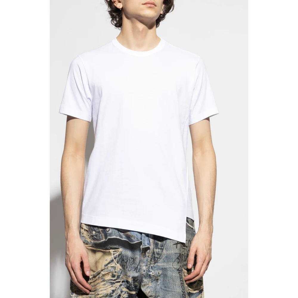 Comme des Garçons T-shirt met asymmetrische zoom White Heren