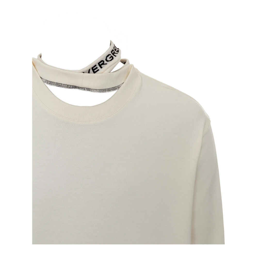 Y Project Geribbelde Kraag Longsleeve Top Beige Heren