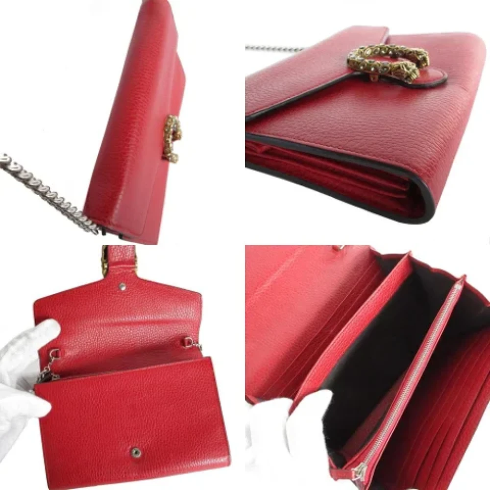 Gucci Vintage Pre-owned Leather gucci-bags Red Dames