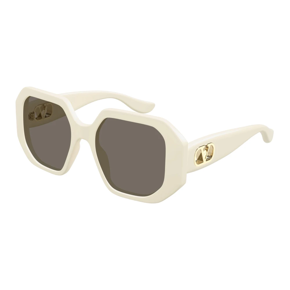 Valentino Women's White Sunglasses, 55 Mm, Vlogo Geometric Frame Sunglasses